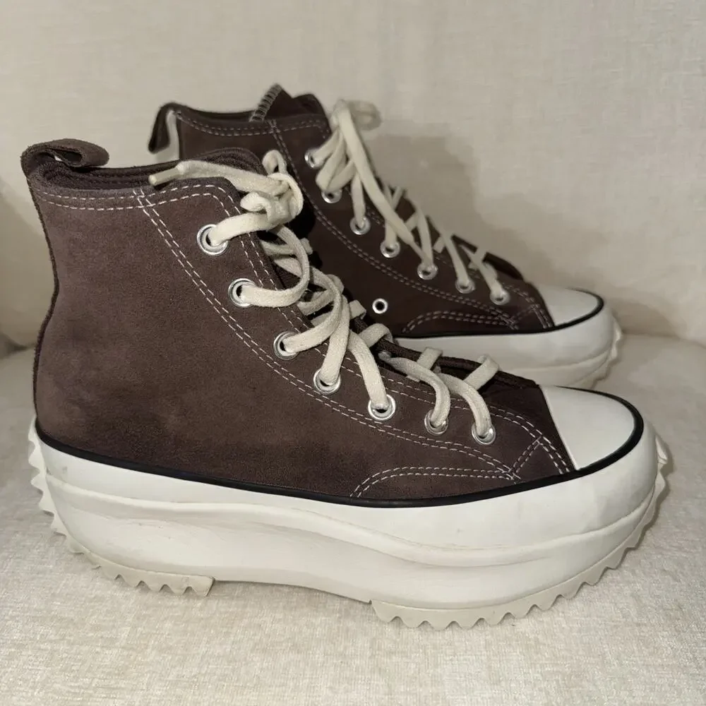 Mens 6 Women 7.5 Converse Run Star Motion CX Platform High Top Suede Brown Nut - Picture 2 of 9